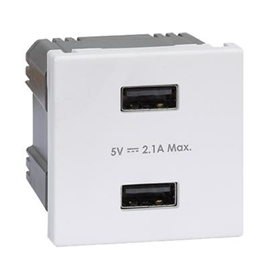 Ładowarka USB K45 2x USB 2.0 - A 5V DC 2,1A czysta biel