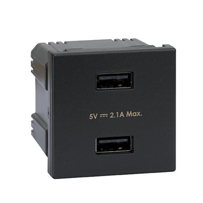 Ładowarka USB K45 2x USB 2.0 - A 5V DC 2,1A grafit