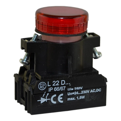 Lampka L22D 24V-230V czerwona