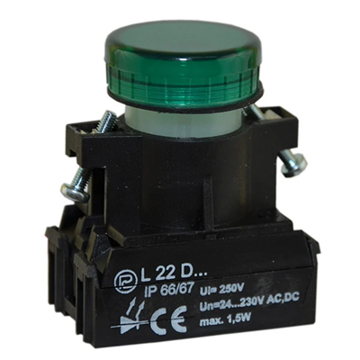 Lampka L22D 24V-230V zielona