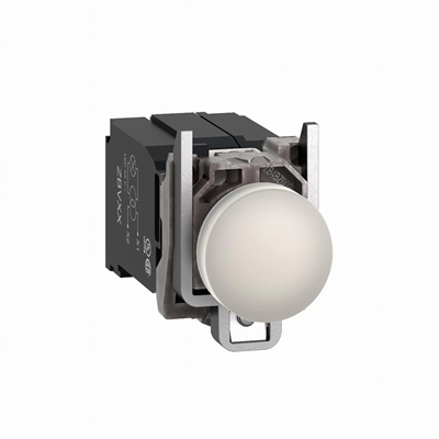 Lampka sygnalizacyjna biała LED 400V metalowa typowa