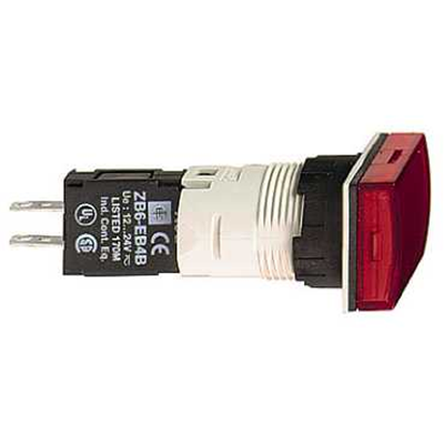 Lampka sygnalizacyjna czerwona LED 12-24V prostokątna