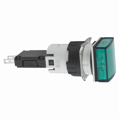 Lampka sygnalizacyjna zielona LED 12-24V kwadratowa