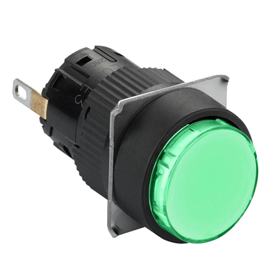 Lampka sygnalizacyjna zielona LED 24V okrągła plastikowa