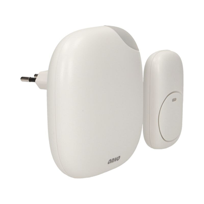 LOGICO Dzwonek bezprzewodowy AC 230V 85dB z alarmem i learning system, biały