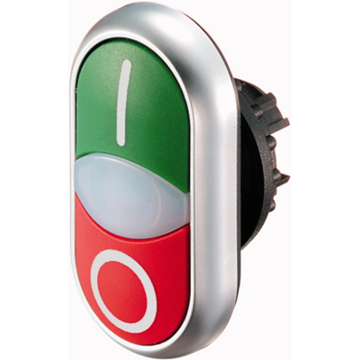 Napęd przycisków podwójnych z samopowrotem, kolor zielony i, czerwony o, M22-DDL-GR-X1/X0