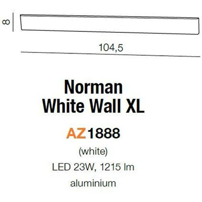 NORMAN XL Lampa ścienna biała