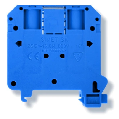 NOWA Złączka szynowa gwintowa 16,0mm² TS-35 1 tor niebieska 40szt.