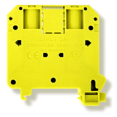 NOWA Złączka szynowa gwintowa 16,0mm² TS-35 1 tor żółta 40szt.