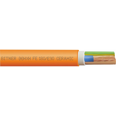 Ognioodporny, bezhalogenowy kabel energetyczny bez żyły ochronnej (N)HXH-O FE180/E90 2x2,5RE