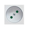 OSPEL45 Gniazdo pojedyncze z przesłonamitorów prądowych ciepły biały