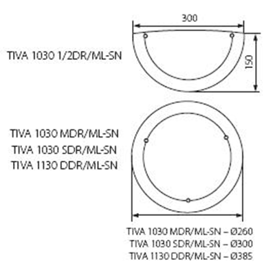 Plafoniera TIVA 1030 1/2DR/ML-SN