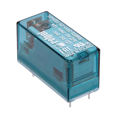 Przekaźnik elektromagnetyczny RM85-2011-25-1024-01 miniaturowy z przeźroczysta obudową do obwodu drukowanego i gniazda wtykowego
