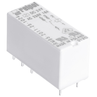 Przekaźnik elektromagnetyczny RM85-2011-35-1012, miniaturowy, do obwodu drukowanego i gniazda wtykowego.