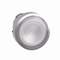 Przycisk płaski biały samopowrotny LED metalowy karbowana bez oznaczenia