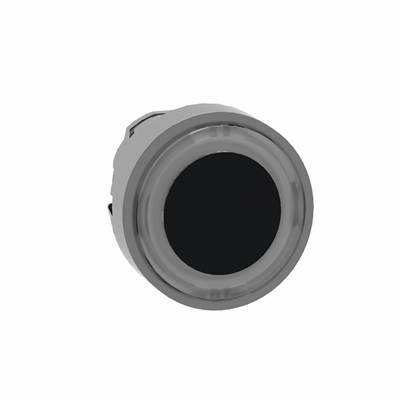 Przycisk płaski biały samopowrotny podświetlany pierścień metalowy typowa