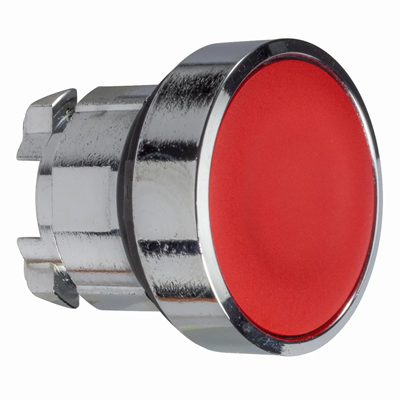 Przycisk płaski Ø22 czerwony samopowrotny bez podświetlenia okrągły metalowy