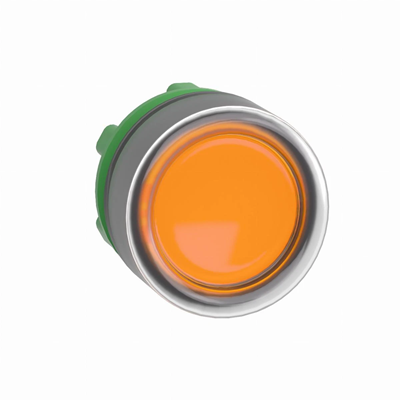 Przycisk płaski okapturzony pomarańczowy samopowrotny LED plastikowy typowa