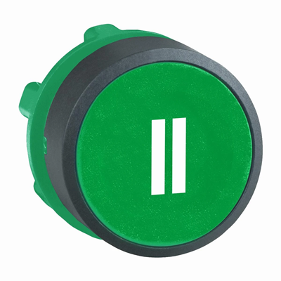Przycisk płaski zielony samopowrotny bez podświetlenia plastikowy II