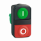 Przycisk podwójny płaski/wystający zielony/czerwony plastikowy I / O