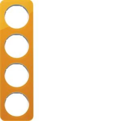 R.1 Ramka 4-krotna przezroczysta akryl pomarańczowy/biały