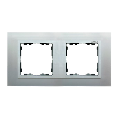 Ramka 2x aluminium / ramka pośrednia aluminium mat