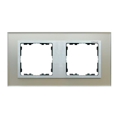 Ramka 2x szkło - srebro / ramka pośrednia aluminium mat