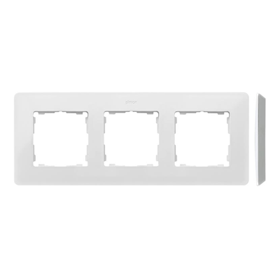 Ramka 3-krotna Detail ORIGINAL-premium biała/podstawa aluminium