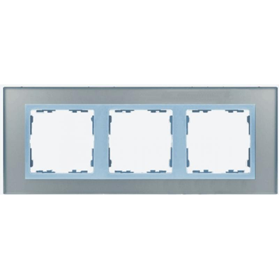 Ramka 3x szkło - srebro / ramka pośrednia aluminium mat