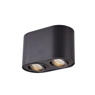 RONDOC Lampa sufitowa spot podwójna 17,3cm GU10 IP20 czarna