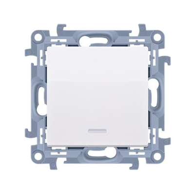 SIMON 10 Przycisk bez piktogramu z podświetleniem LED (moduł) 10AX 230V biały