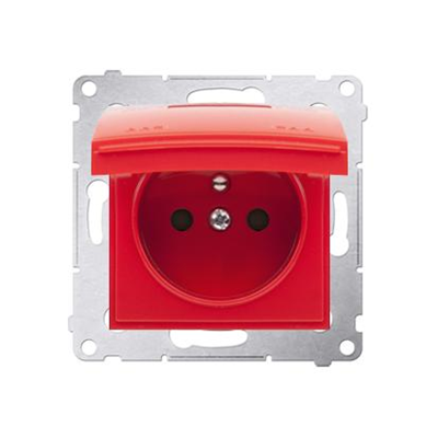 SIMON 54 Pokrywa gniazda do wersji IP44 z przesłonami czerwona z klapką czerwoną
