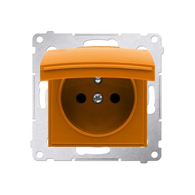 SIMON 54 Pokrywa gniazda do wersji IP44 z przesłonami pomarańczowa z klapką pomarańczową