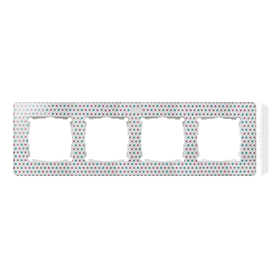 SIMON 82 DETAIL ORIGINAL-imagine Ramka 4-krotna biała w kropki z podstawą białą