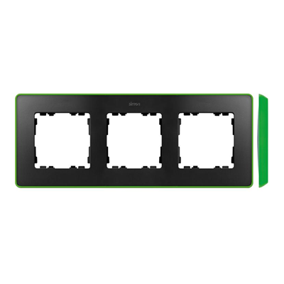 SIMON 82 DETAIL SELECT-fluorescent Ramka 3-krotna grafit z podstawą jasno zieloną