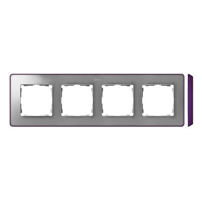 SIMON 82 DETAIL SELECT-metalik kolor Ramka 4-krotna aluminium z podstawą fioletową