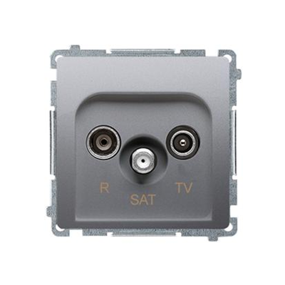 SIMON BASIC Gniazdo antenowe R-TV-SAT końcowe (moduł) srebrny mat