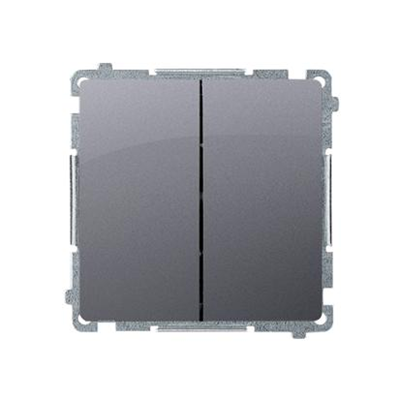 SIMON BASIC Łącznik schodowy podwójny (moduł) 10AX 230V srebrny mat