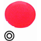 Soczewka przycisku, płaska czerwona z opisem O, M22-XDL-R-X0