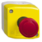 Stacja sterująca z czerwonym przyciskiem grzybkowym Ø40 żółta 1NO+1NC obrót