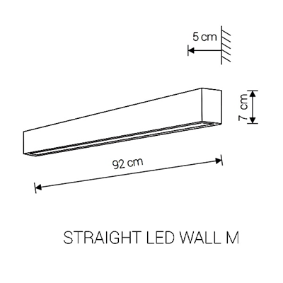 STRAIGHT WALL LED SILVER M