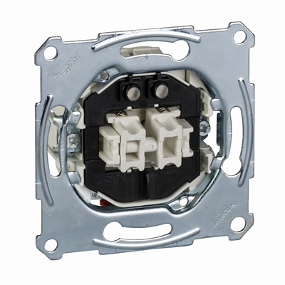 SYSTEM M Mechanizm przycisku podwójnego styk zwierny 1-biegowy z podświetleniem 10 A 250VAC zaciski bezśrubowe