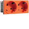 SYSTO Gniazdo przelot SCHUKO 2x(2P+Z) samozaciski zabezpieczenie przed dotykiem 4 moduły 16A/230V pomarańczowe