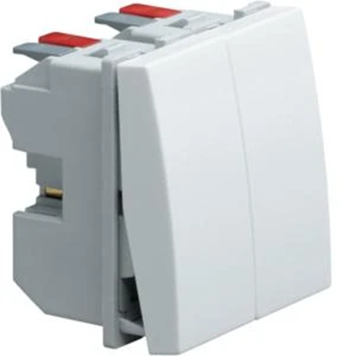 SYSTO Łącznik klawiszowy przyciskowy zwierno/rozwierny 1 moduł 10A/230V biały