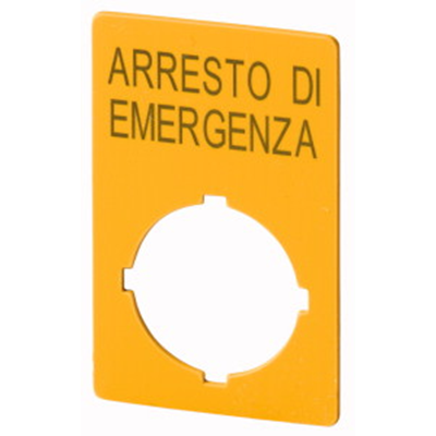 Szyld do przycisków bezpieczeństwa "Arresto di emergenza" M22-XZK1-I99