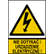 Tablica ostrzegawcza samoprzylepna 52x74(Nie dotykać urządzenie elektryczne)