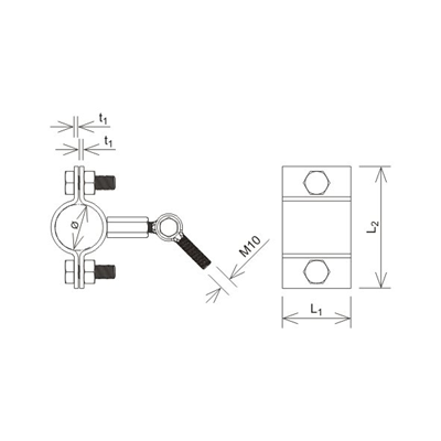 Uchwyt drążka fi 16-18 mm z łącznikiem przegubowym ocynkowany ogniowo