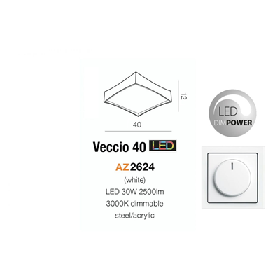 VECCIO 40 Lampa sufitowa czarna