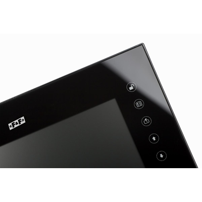 Wideodomofon: monitor 7" kolorowy z pamięcią port karty SD plastik/aluminium czarny + zasilacz