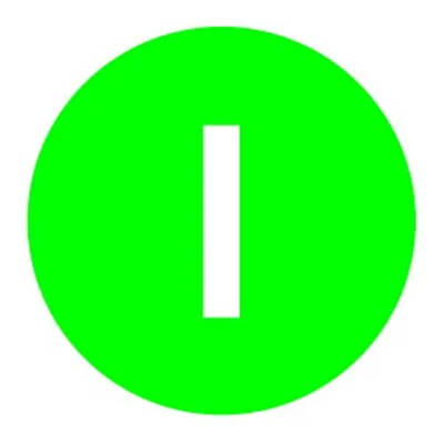 Wkładka przycisku grzybkowego zielona "I", M22-XDP-G-X1